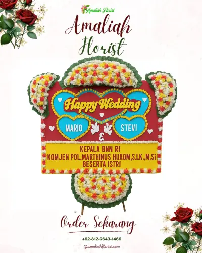 Karangan Papan Bunga Pernikahan di Takmung